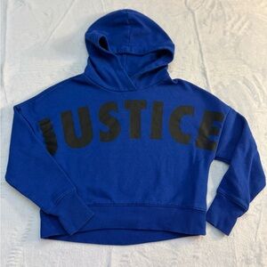 Justice Vibrant Blue Fleece Hoodie Size XS(5/6)